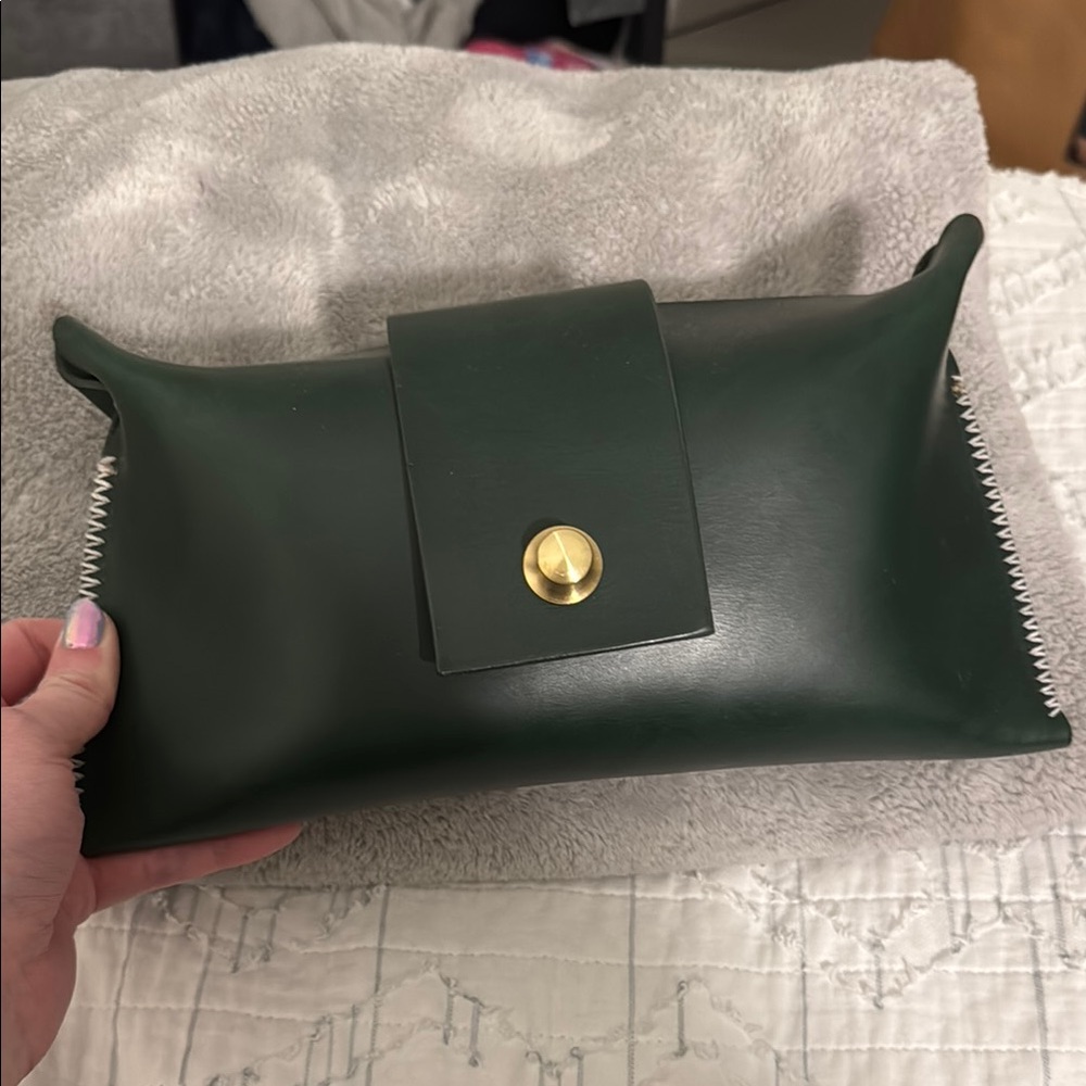 Forest Green Clutch Bag - Leather from Italy and Handmade in Spain